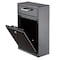 Adiroffice Large Steel Drop Box Wall-Mount Locking Mailbox, Black ADI631-04-BLK-MK - alternate 2